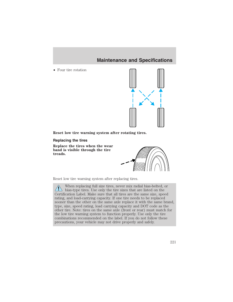 Maintenance and specifications | FORD 2003 Windstar v.2 User Manual | Page 221 / 240