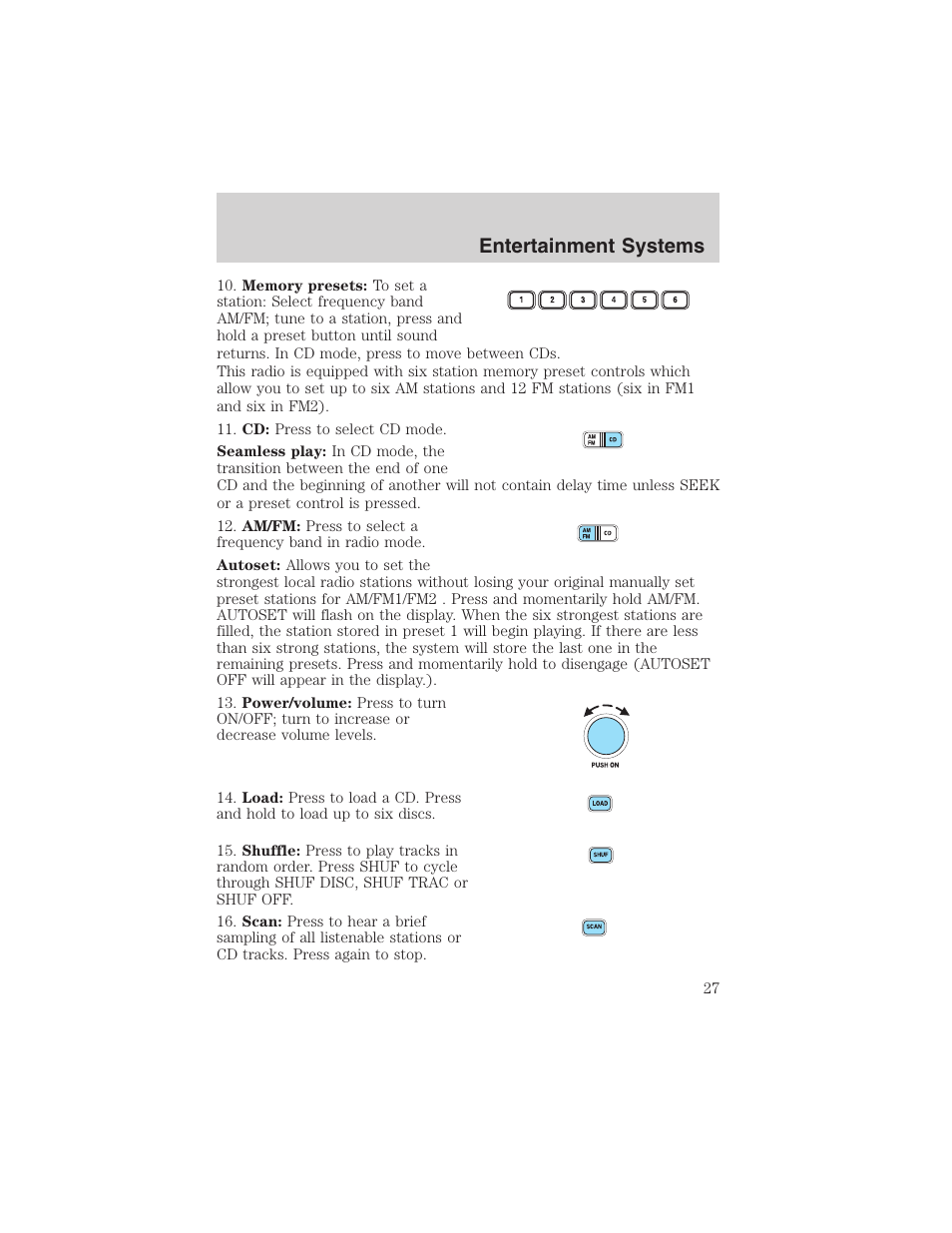 Entertainment systems | FORD 2003 Windstar v.2 User Manual | Page 27 / 240