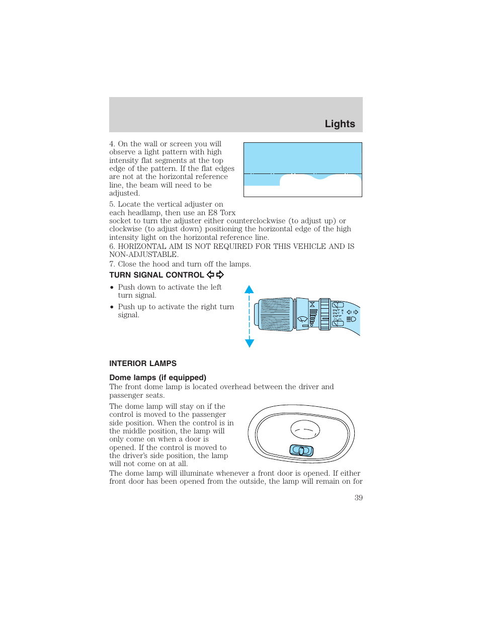 Lights | FORD 2003 Windstar v.2 User Manual | Page 39 / 240