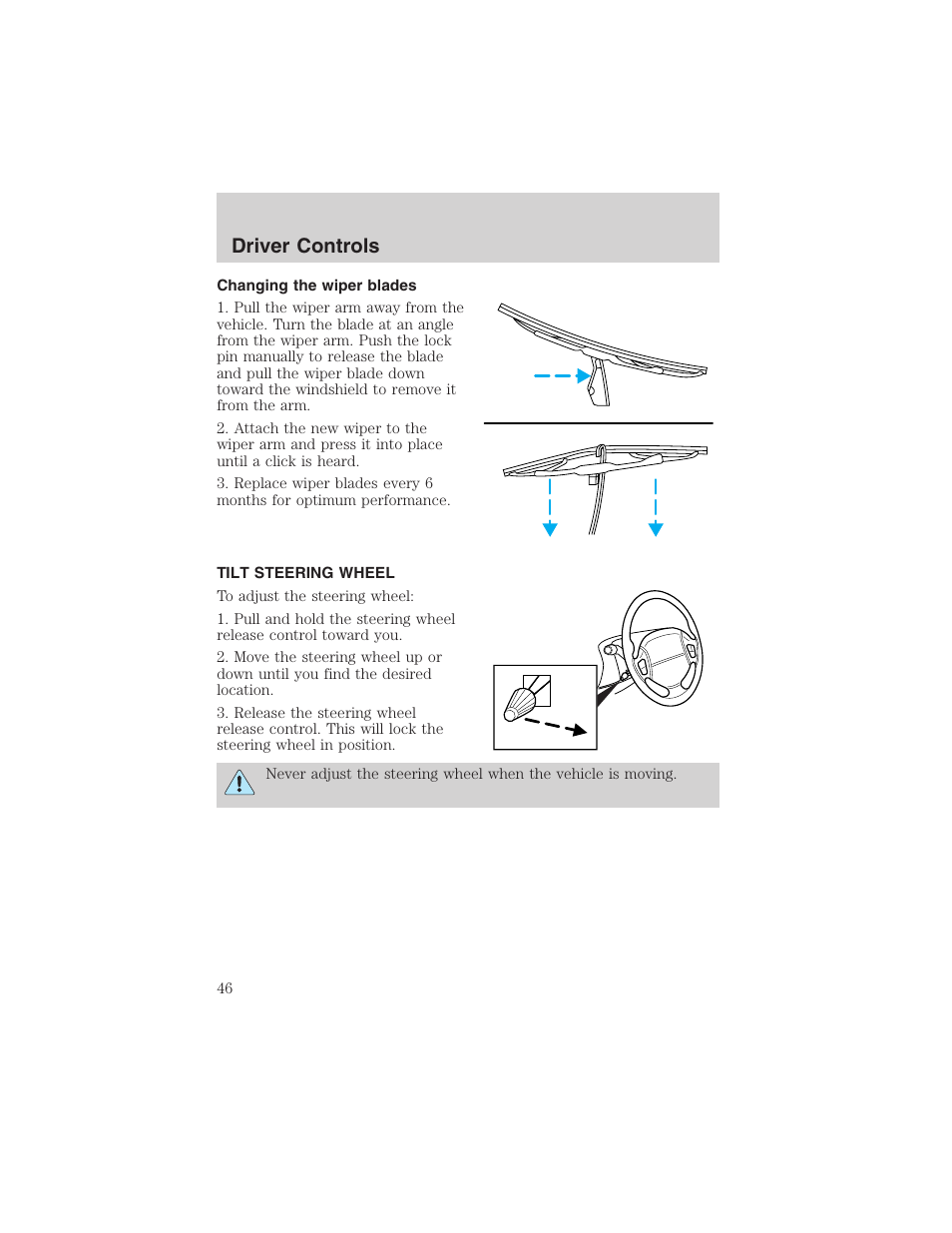 Driver controls | FORD 2003 Windstar v.2 User Manual | Page 46 / 240