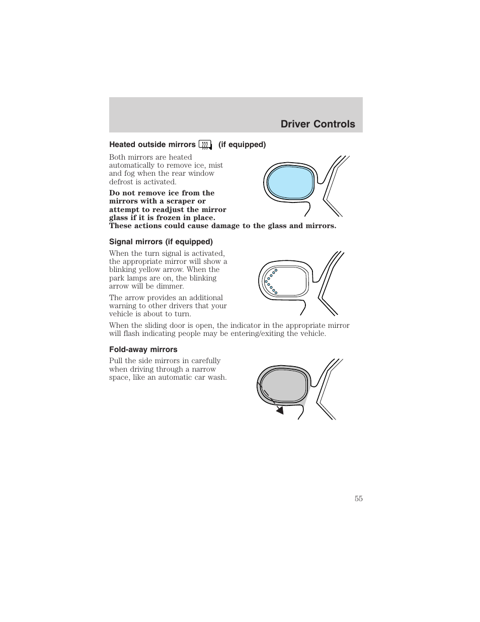 Driver controls | FORD 2003 Windstar v.2 User Manual | Page 55 / 240