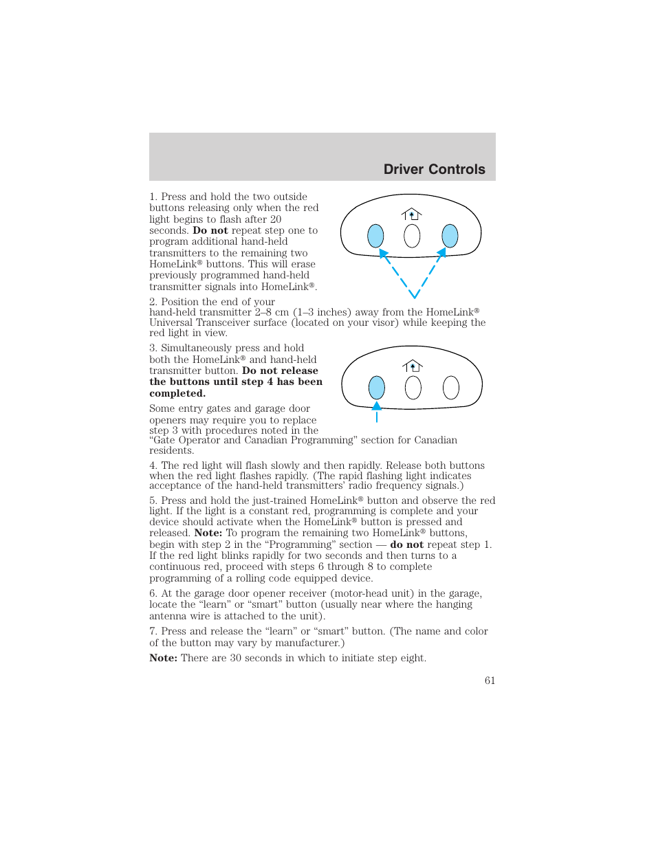 Driver controls | FORD 2003 Windstar v.2 User Manual | Page 61 / 240