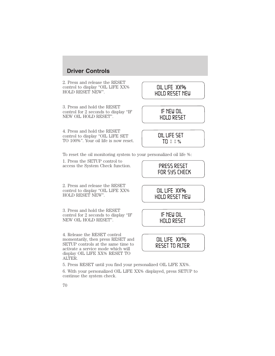 Driver controls | FORD 2003 Windstar v.2 User Manual | Page 70 / 240