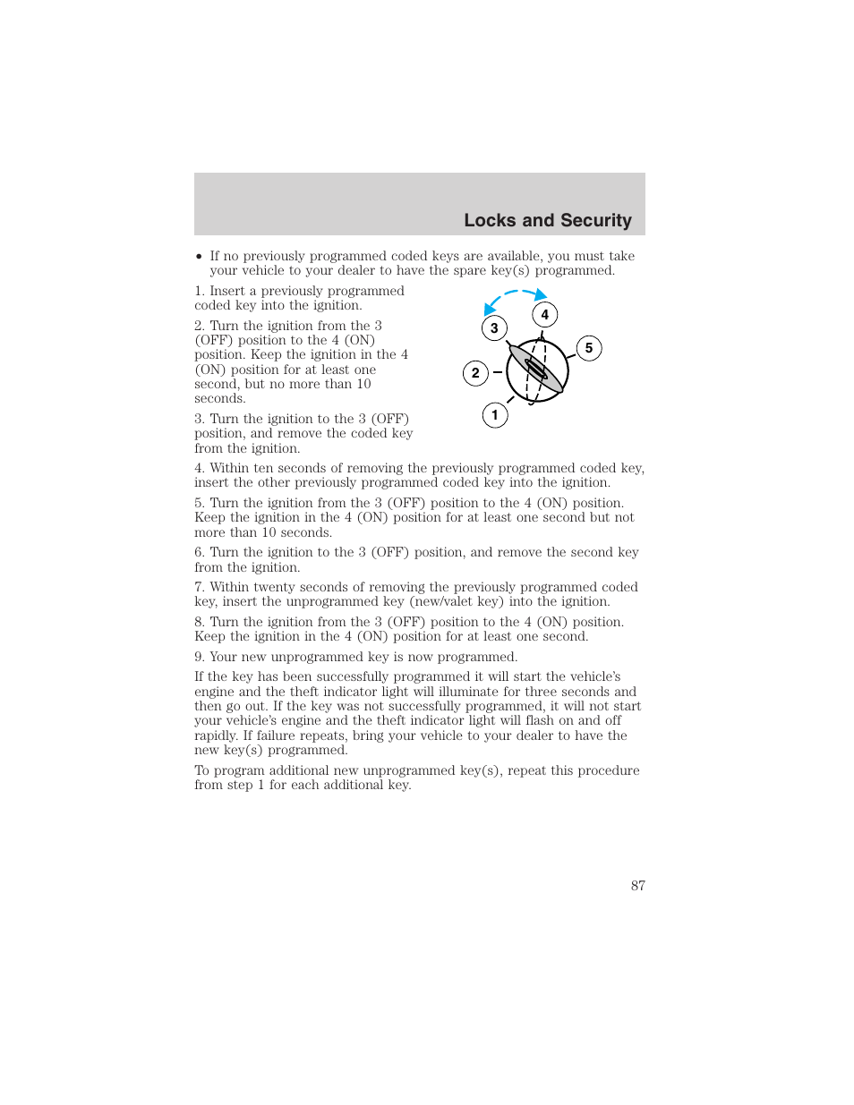 Locks and security | FORD 2003 Windstar v.2 User Manual | Page 87 / 240