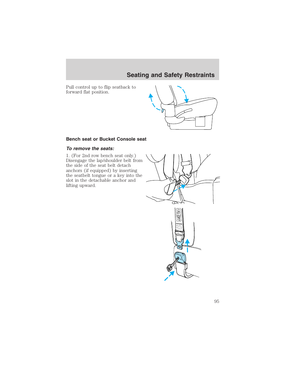 Seating and safety restraints | FORD 2003 Windstar v.2 User Manual | Page 95 / 240
