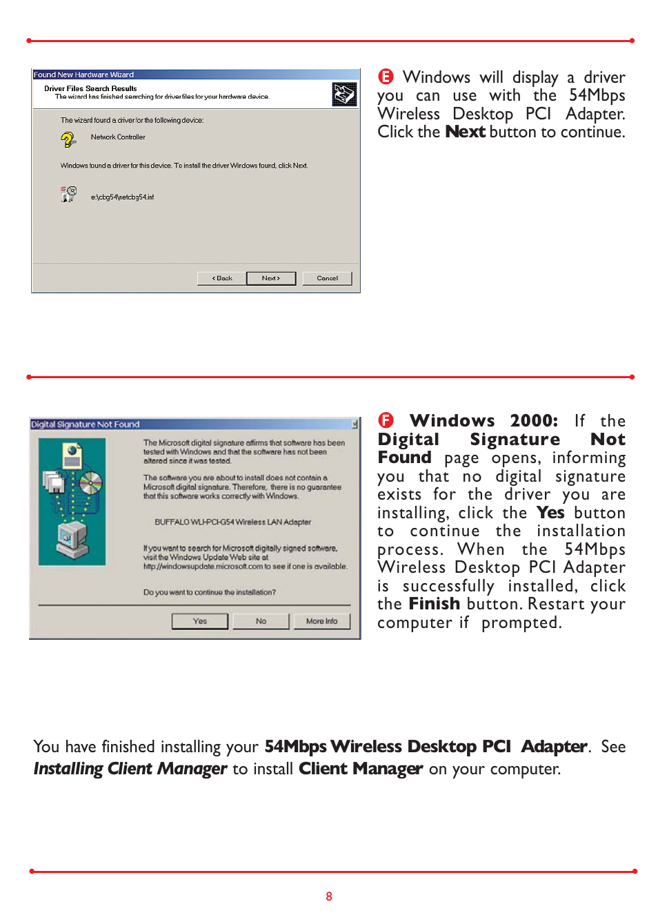 Buffalo Technology Buffalo AirStation WLI-PCI-G54 User Manual | Page 8 / 12