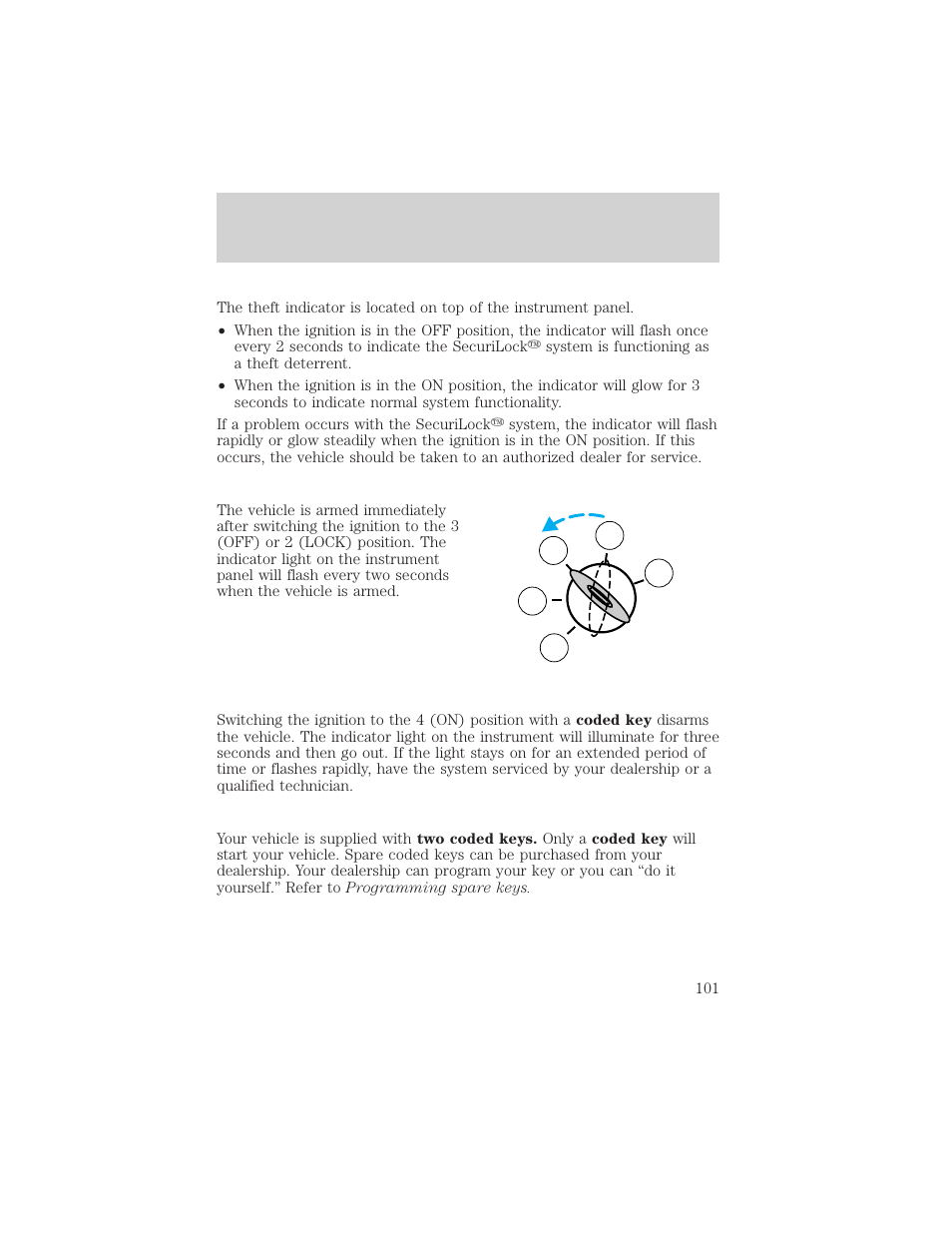 Locks and security | FORD 2002 Crown Victoria v.2 User Manual | Page 101 / 240