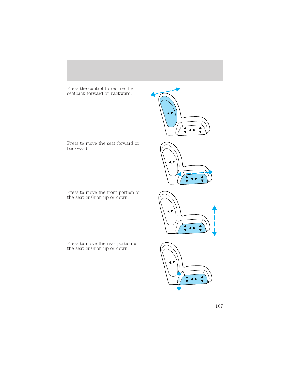 Seating and safety restraints | FORD 2002 Crown Victoria v.2 User Manual | Page 107 / 240