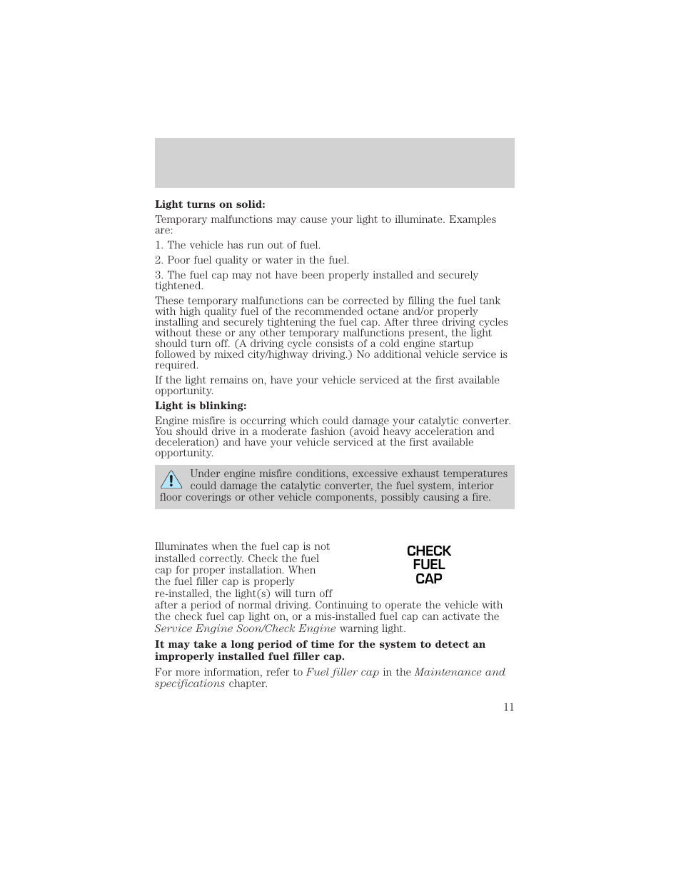 Instrument cluster | FORD 2002 Crown Victoria v.2 User Manual | Page 11 / 240