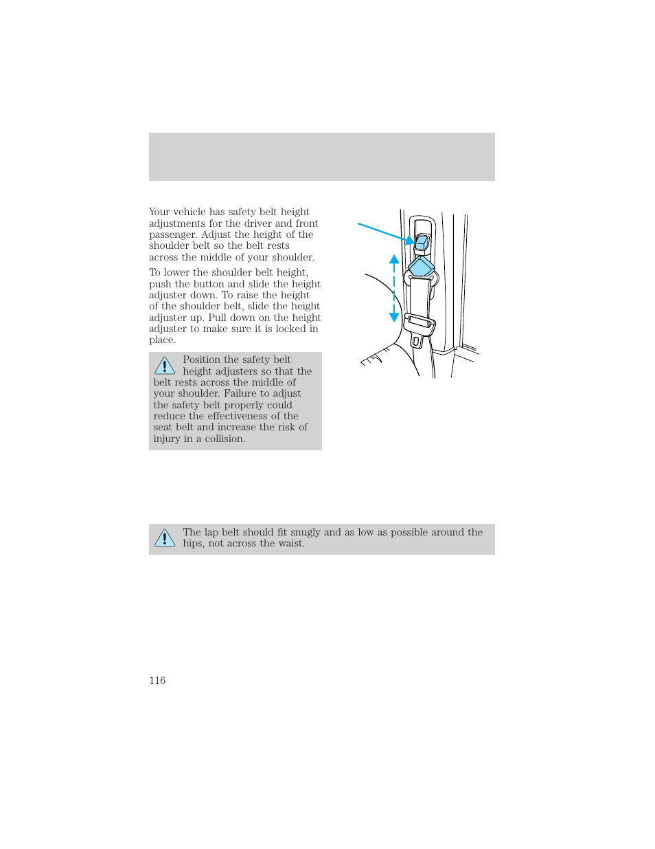 Seating and safety restraints | FORD 2002 Crown Victoria v.2 User Manual | Page 116 / 240
