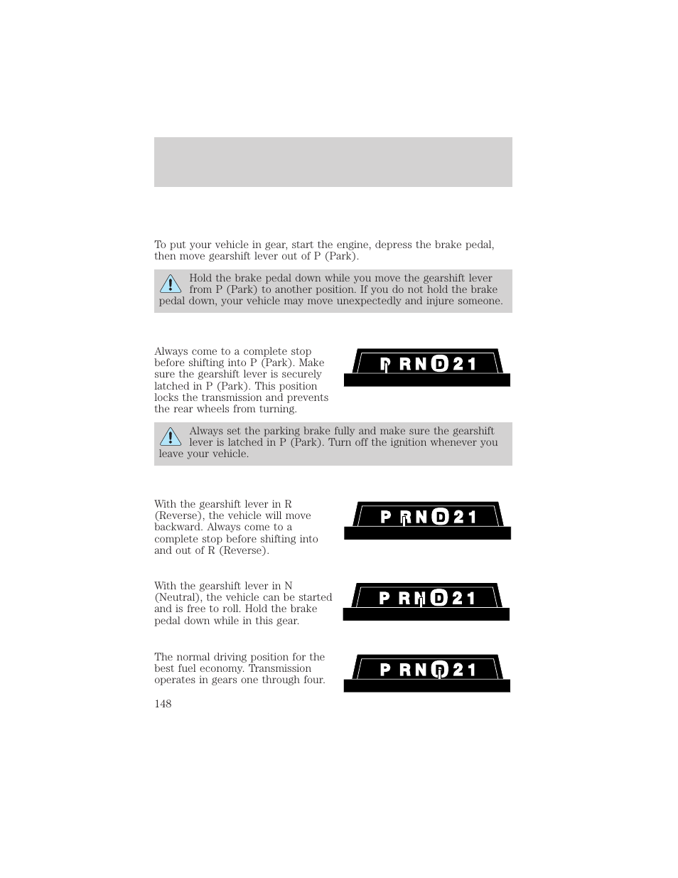 Driving | FORD 2002 Crown Victoria v.2 User Manual | Page 148 / 240
