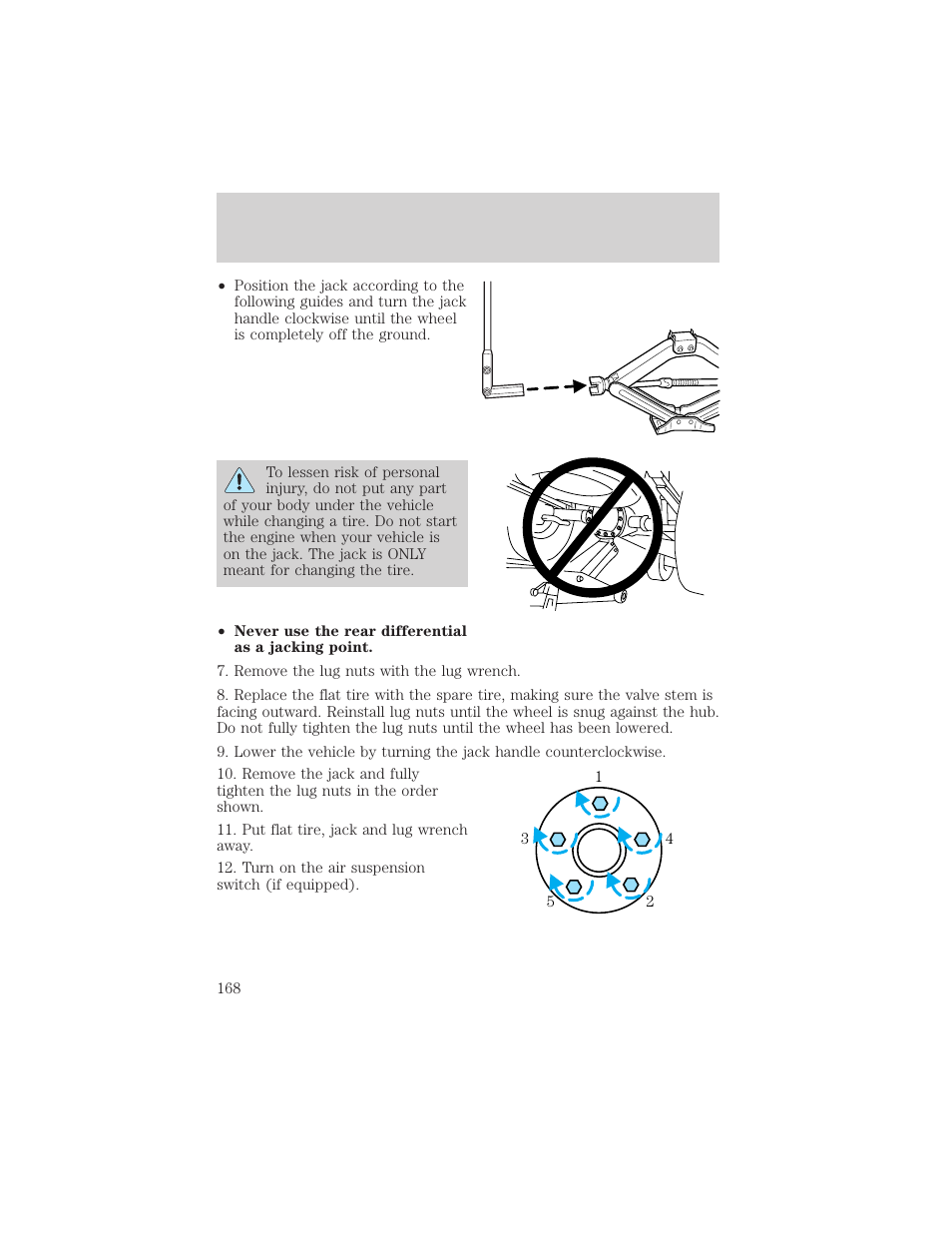 Roadside emergencies | FORD 2002 Crown Victoria v.2 User Manual | Page 168 / 240