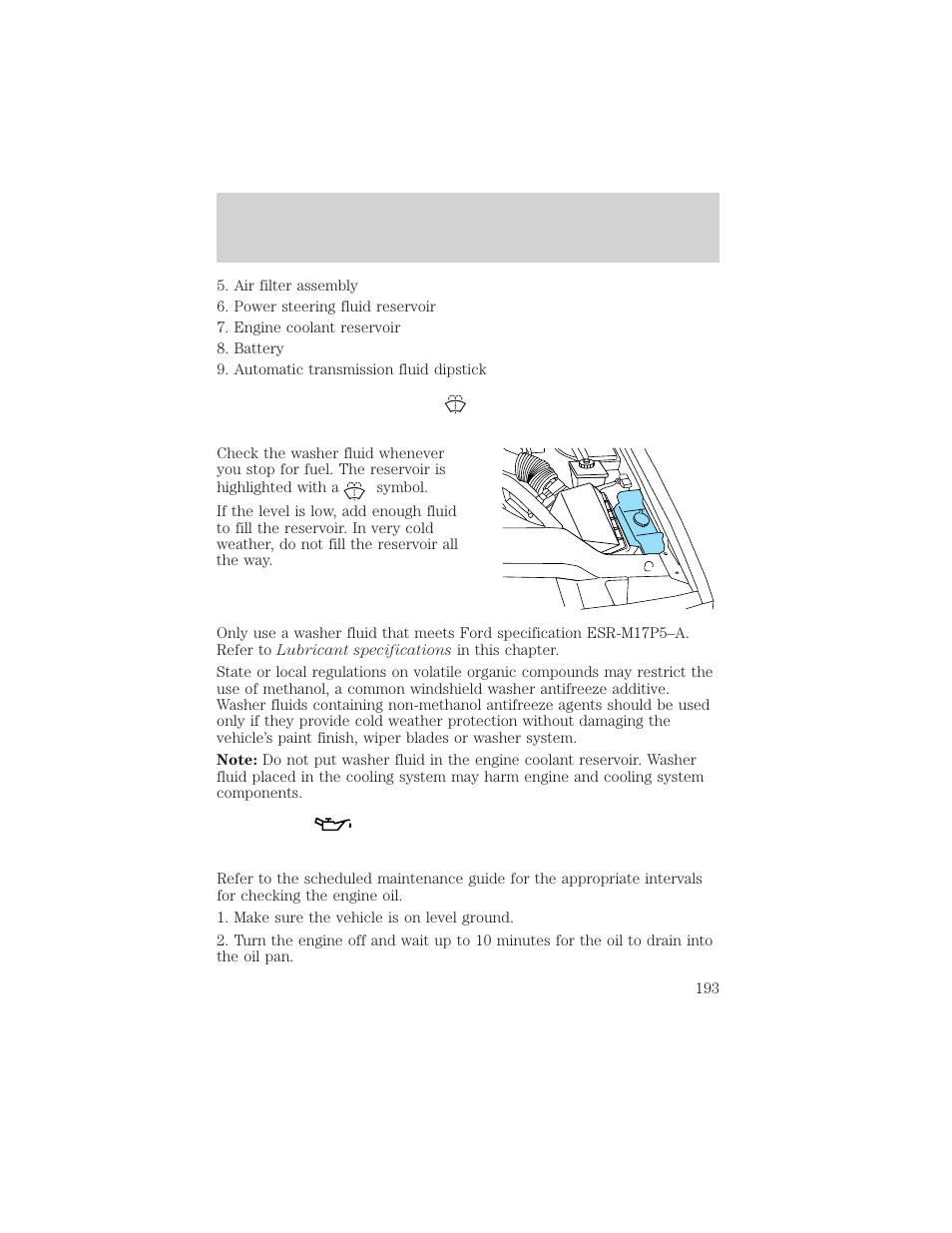 Maintenance and specifications | FORD 2002 Crown Victoria v.2 User Manual | Page 193 / 240