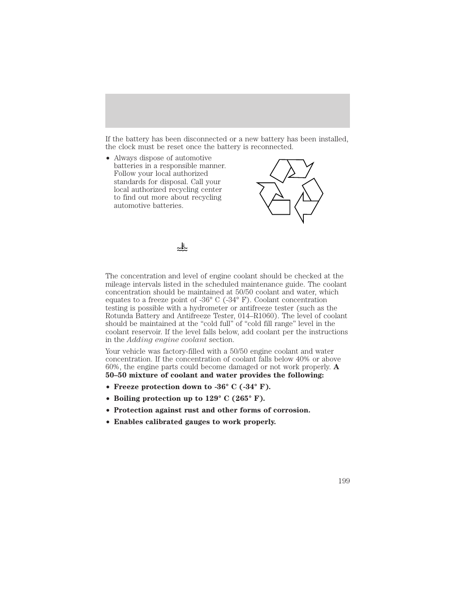 Maintenance and specifications | FORD 2002 Crown Victoria v.2 User Manual | Page 199 / 240