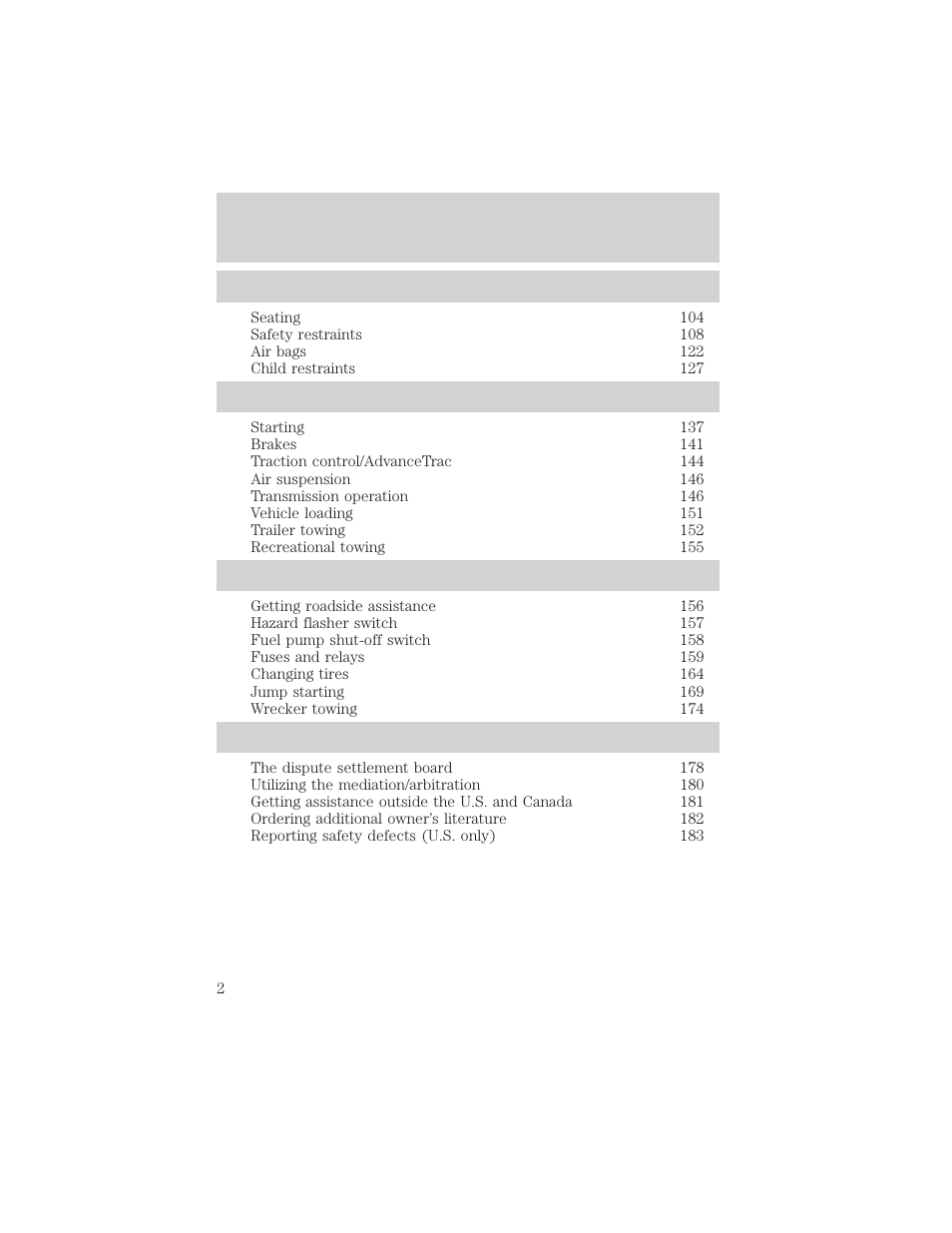 FORD 2002 Crown Victoria v.2 User Manual | Page 2 / 240