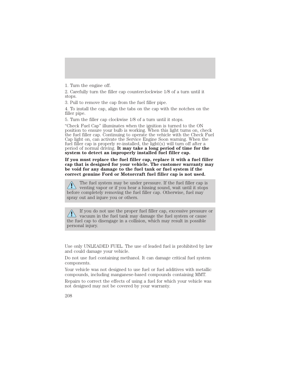 Maintenance and specifications | FORD 2002 Crown Victoria v.2 User Manual | Page 208 / 240