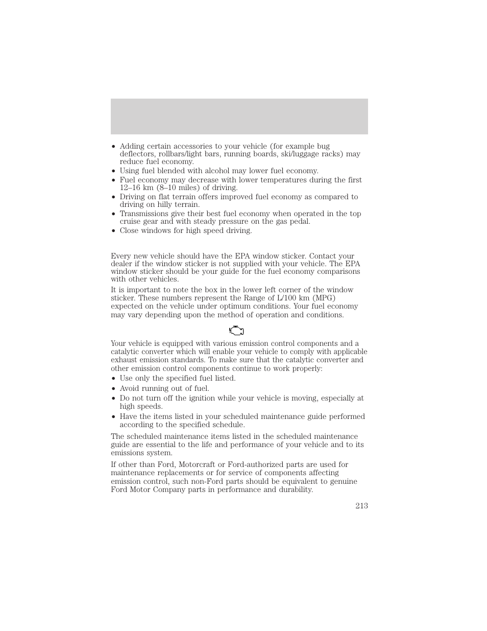 Maintenance and specifications | FORD 2002 Crown Victoria v.2 User Manual | Page 213 / 240