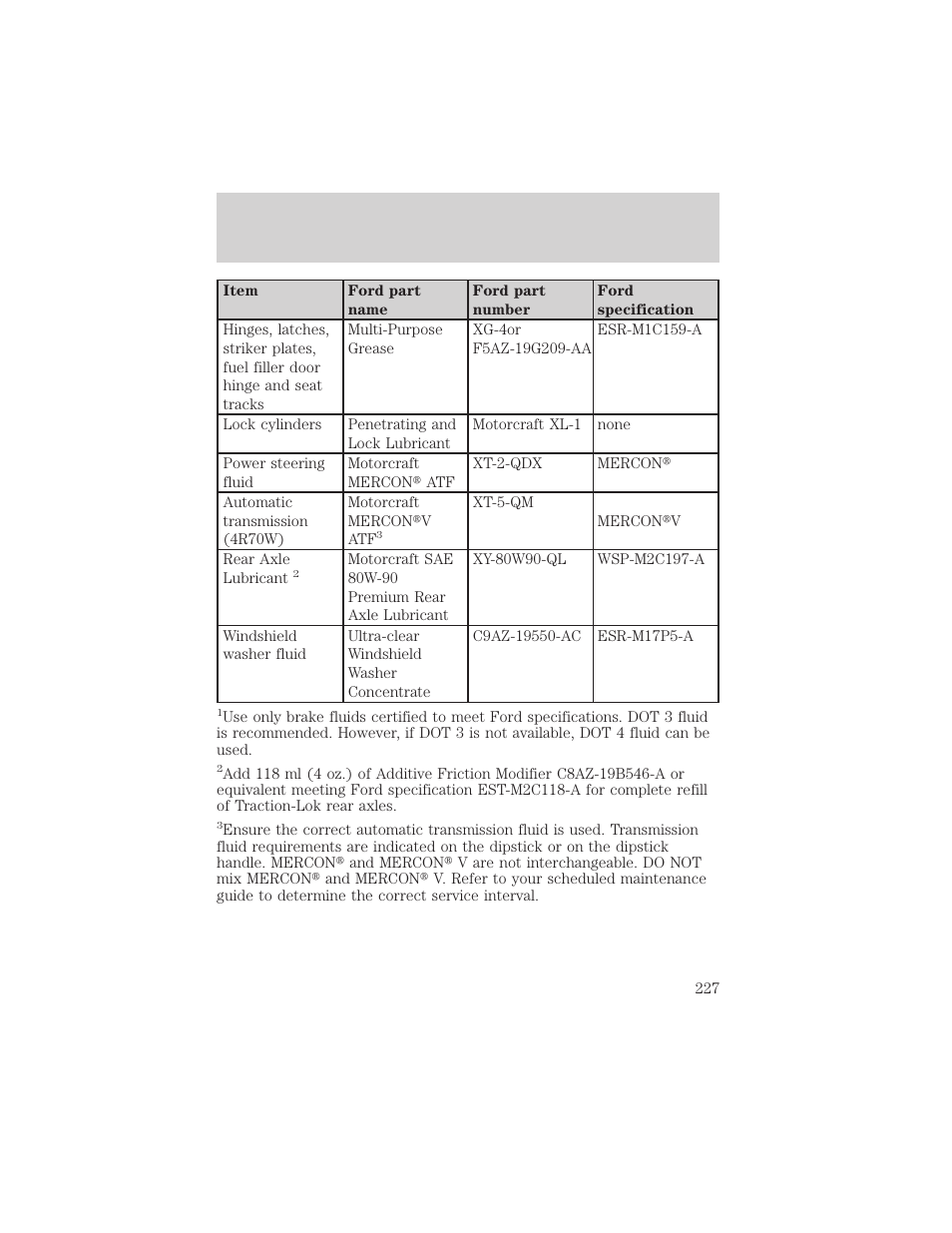 Maintenance and specifications | FORD 2002 Crown Victoria v.2 User Manual | Page 227 / 240