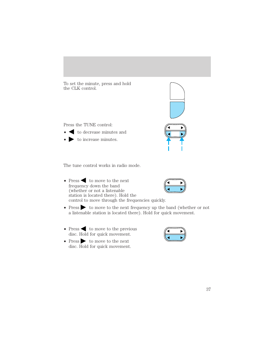 Entertainment systems, Scn clk | FORD 2002 Crown Victoria v.2 User Manual | Page 37 / 240