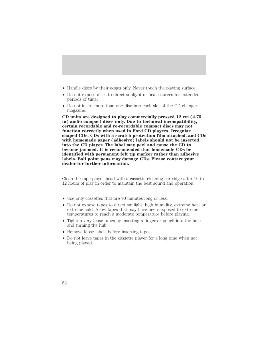 Entertainment systems | FORD 2002 Crown Victoria v.2 User Manual | Page 52 / 240