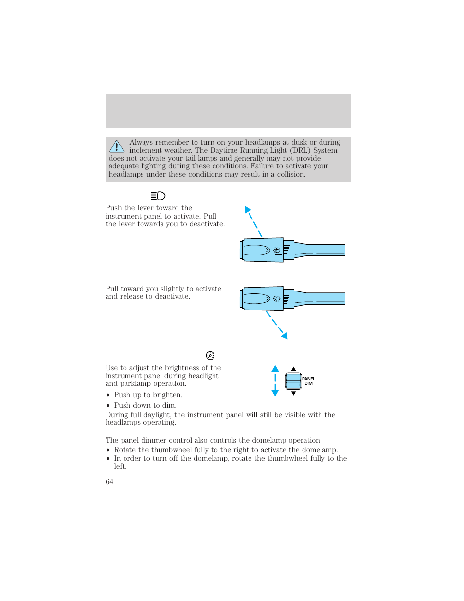 Lights | FORD 2002 Crown Victoria v.2 User Manual | Page 64 / 240