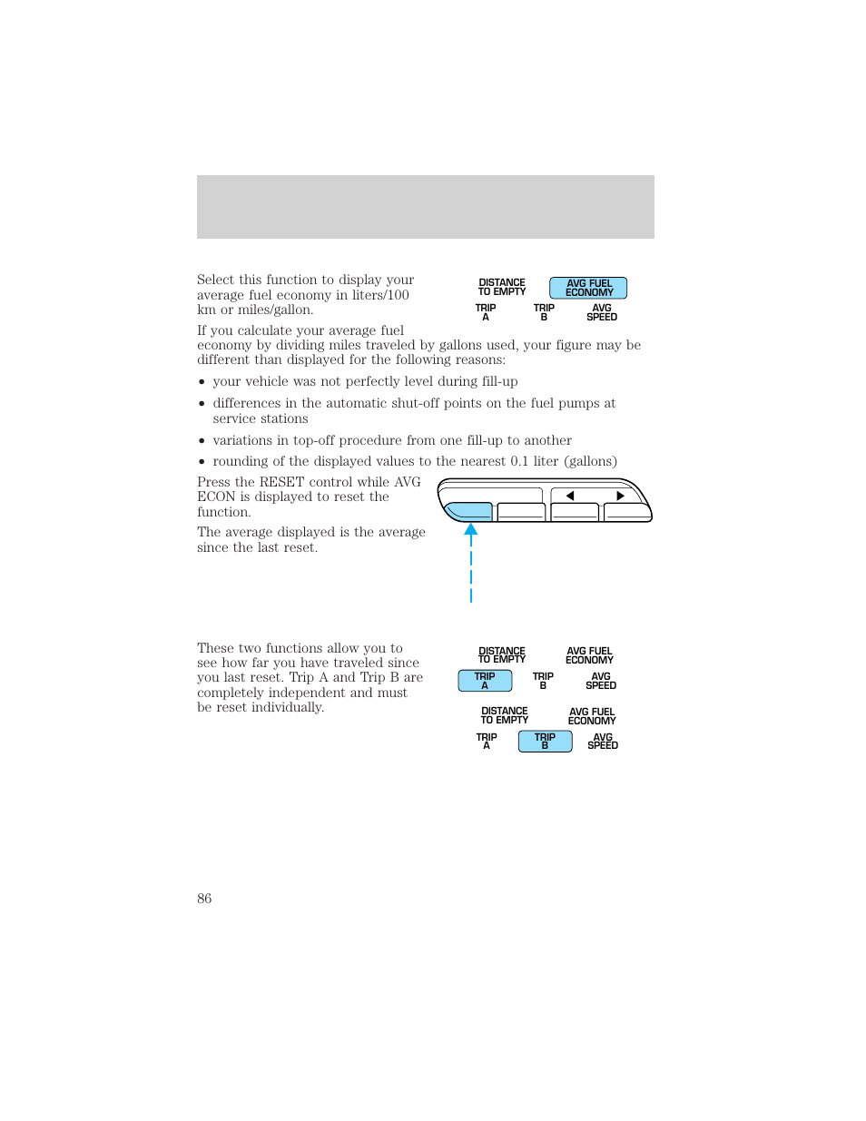 Driver controls | FORD 2002 Crown Victoria v.2 User Manual | Page 86 / 240