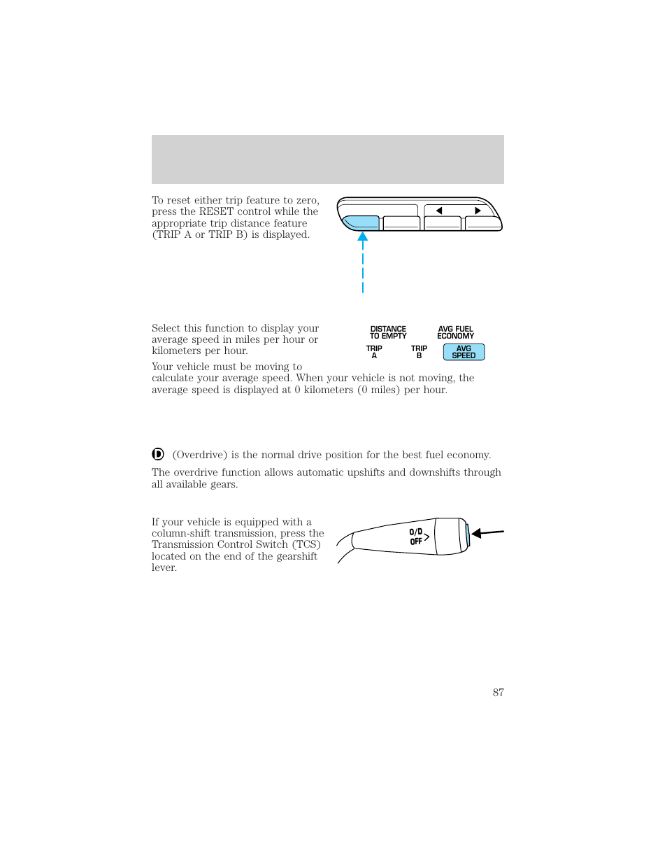 Driver controls | FORD 2002 Crown Victoria v.2 User Manual | Page 87 / 240