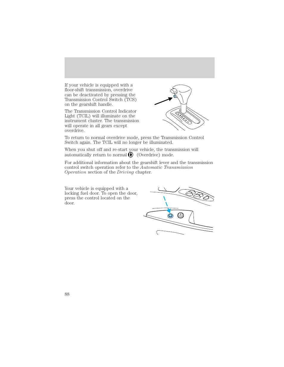 Driver controls | FORD 2002 Crown Victoria v.2 User Manual | Page 88 / 240