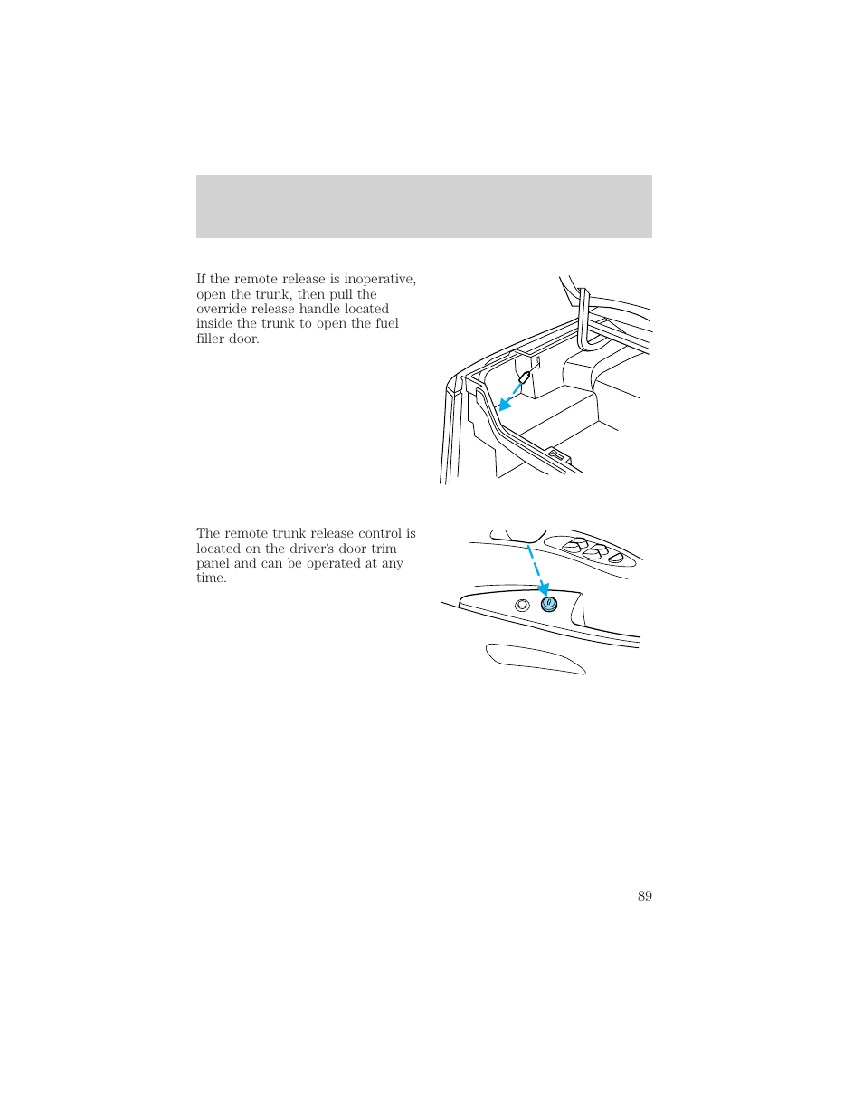 Driver controls | FORD 2002 Crown Victoria v.2 User Manual | Page 89 / 240