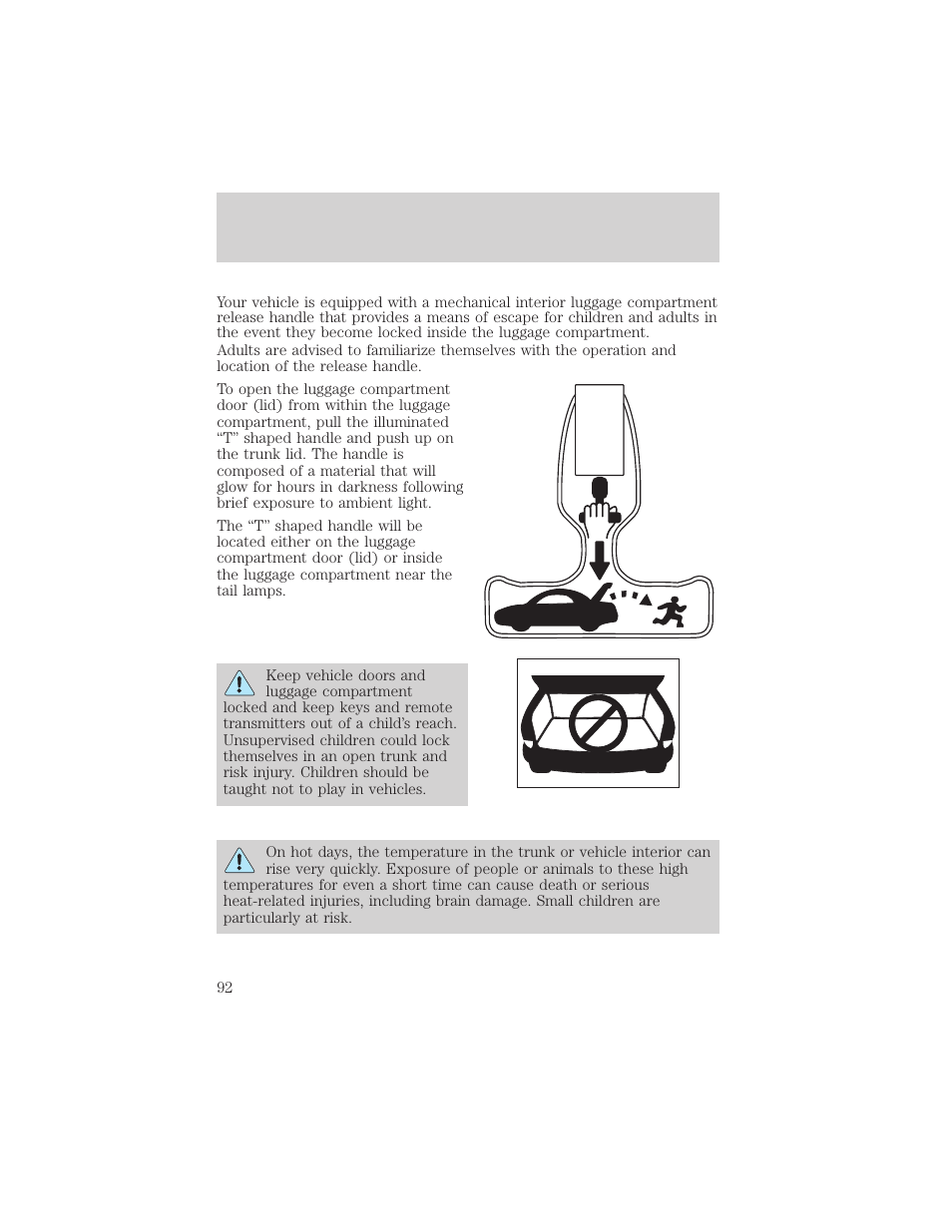 Locks and security | FORD 2002 Crown Victoria v.2 User Manual | Page 92 / 240