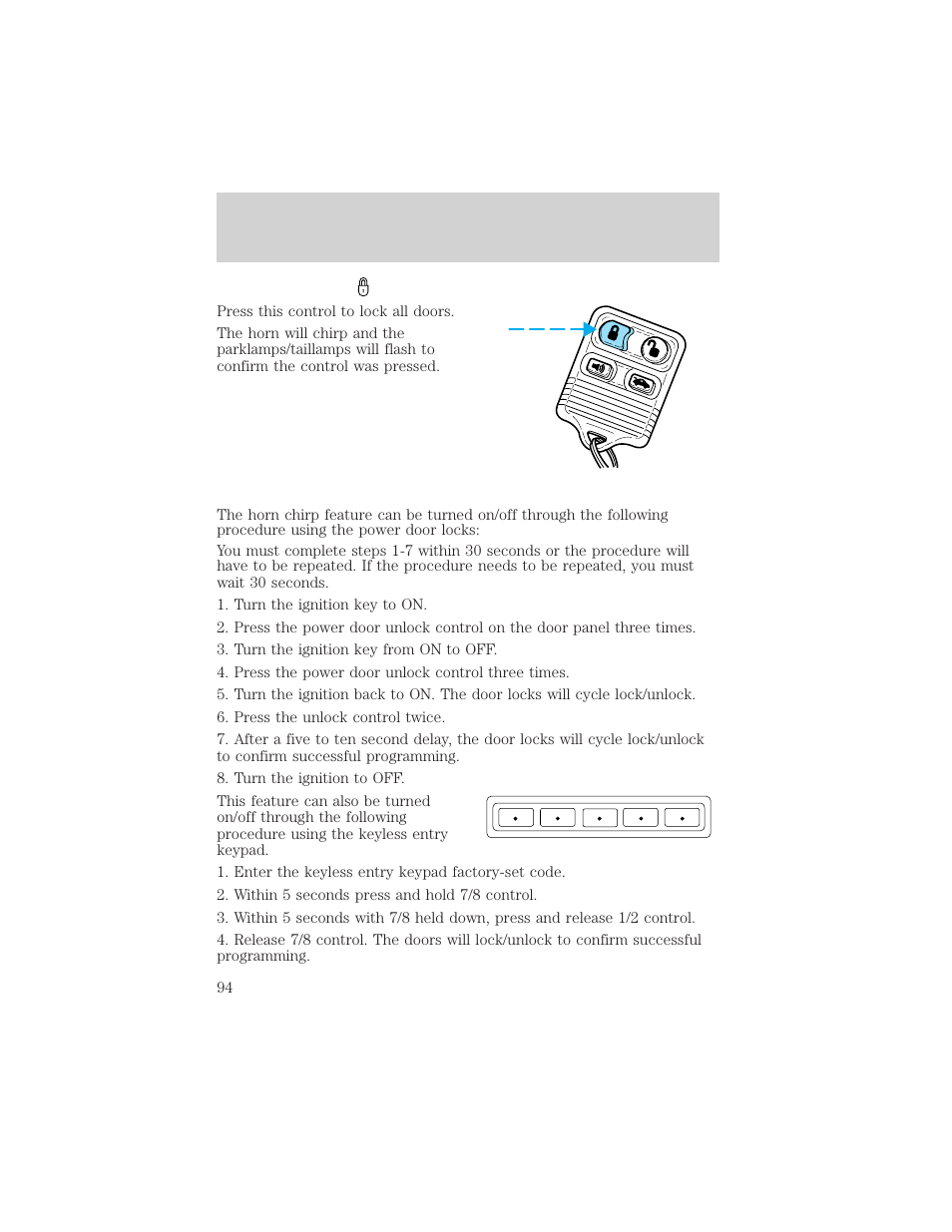Locks and security | FORD 2002 Crown Victoria v.2 User Manual | Page 94 / 240