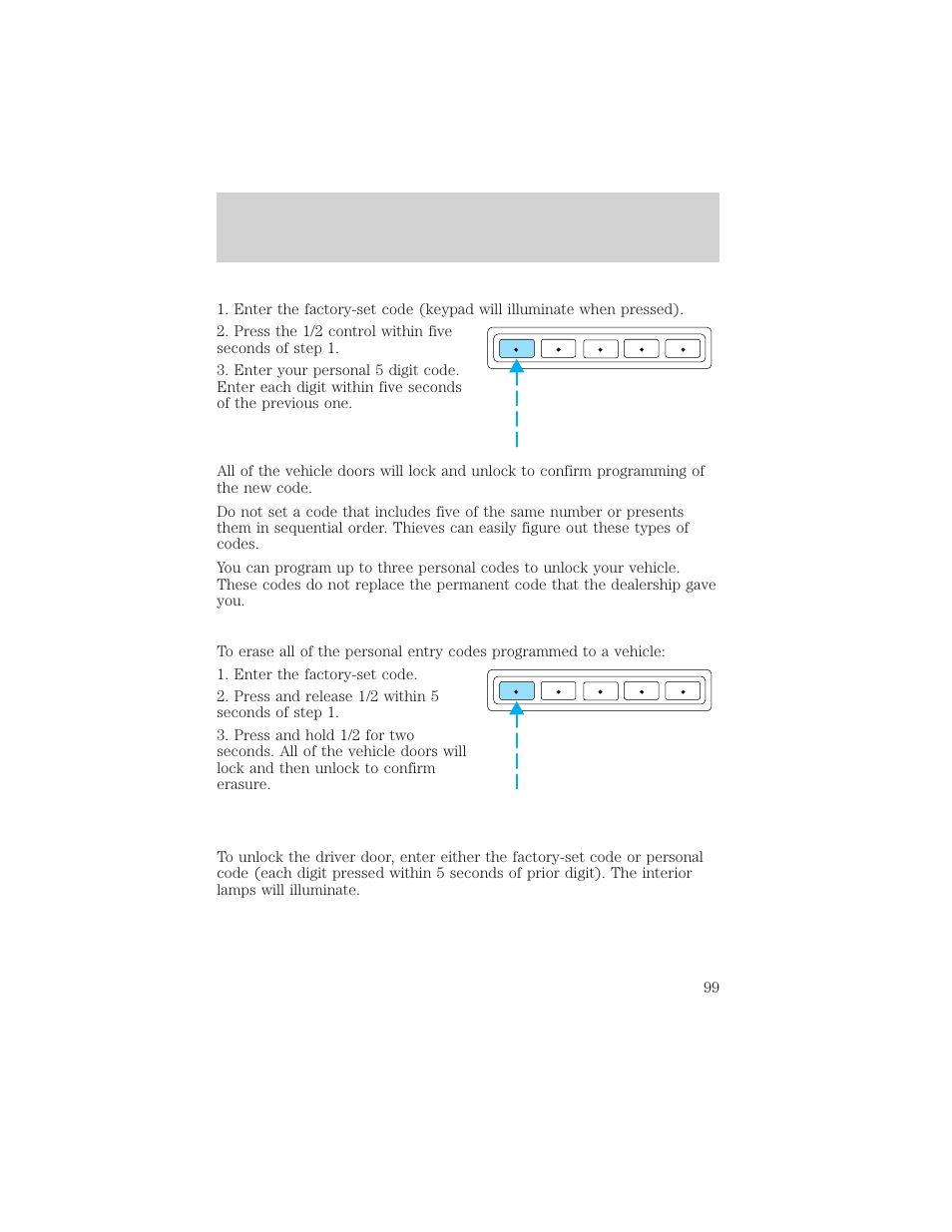 Locks and security | FORD 2002 Crown Victoria v.2 User Manual | Page 99 / 240