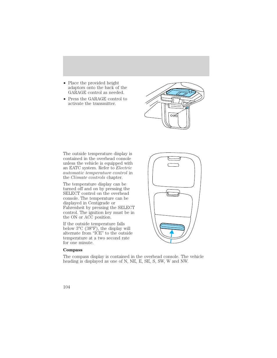 Driver controls | FORD 2002 E-450 v.1 User Manual | Page 104 / 272