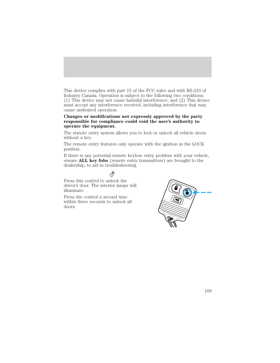 Locks and security | FORD 2002 E-450 v.1 User Manual | Page 109 / 272