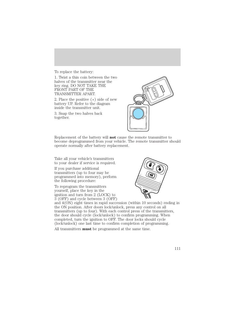 Locks and security | FORD 2002 E-450 v.1 User Manual | Page 111 / 272