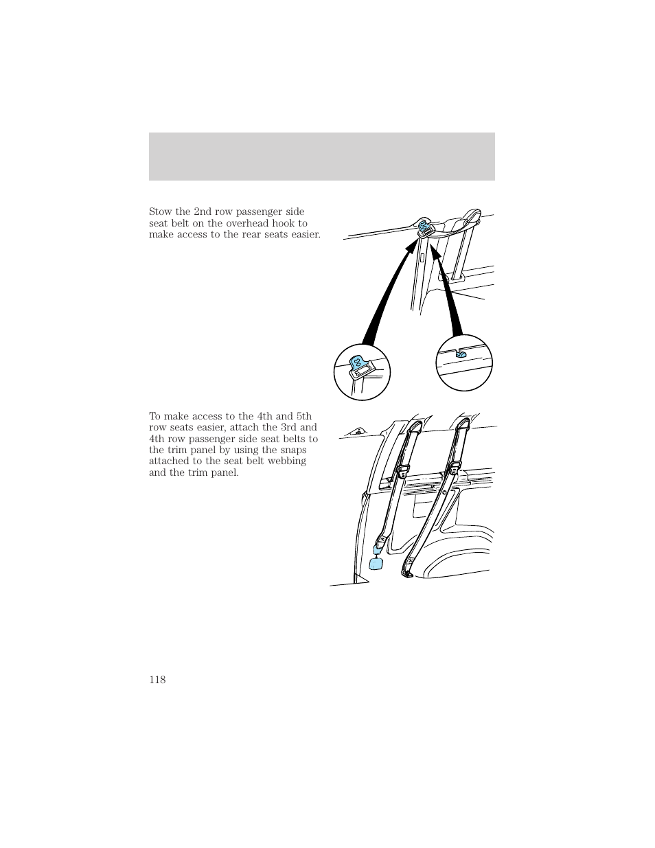Seating and safety restraints | FORD 2002 E-450 v.1 User Manual | Page 118 / 272