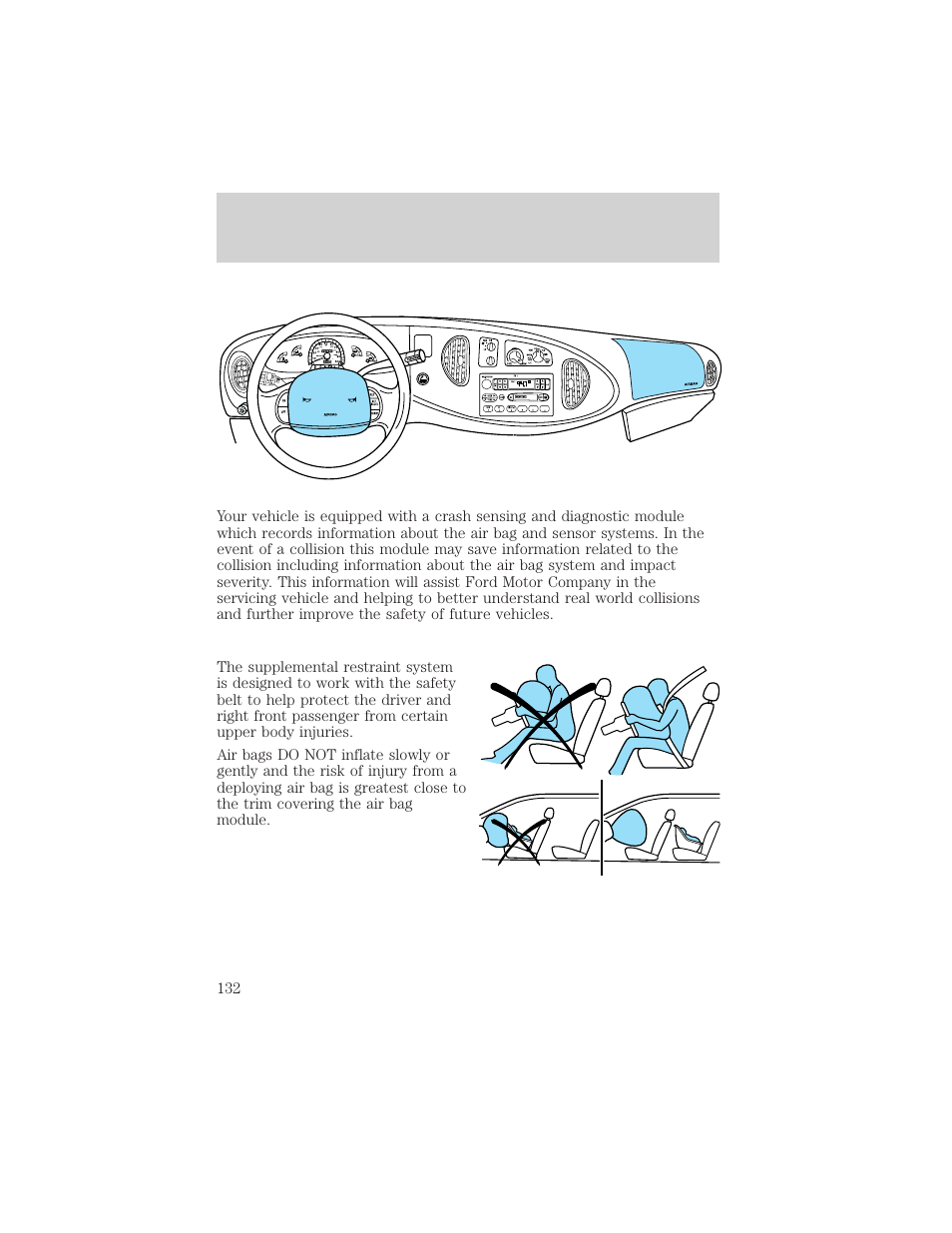 Seating and safety restraints | FORD 2002 E-450 v.1 User Manual | Page 132 / 272