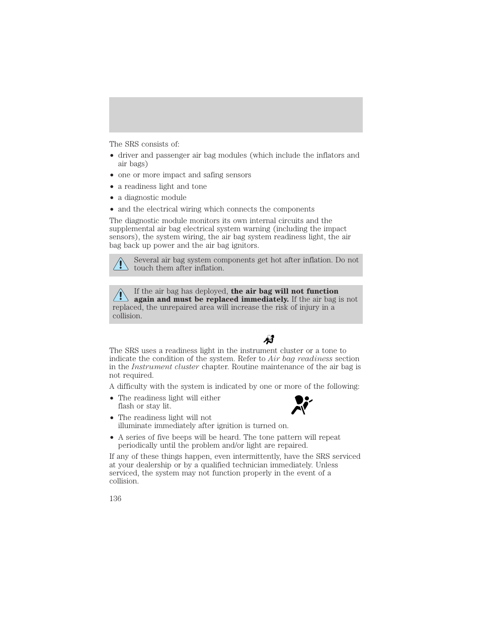 Seating and safety restraints | FORD 2002 E-450 v.1 User Manual | Page 136 / 272