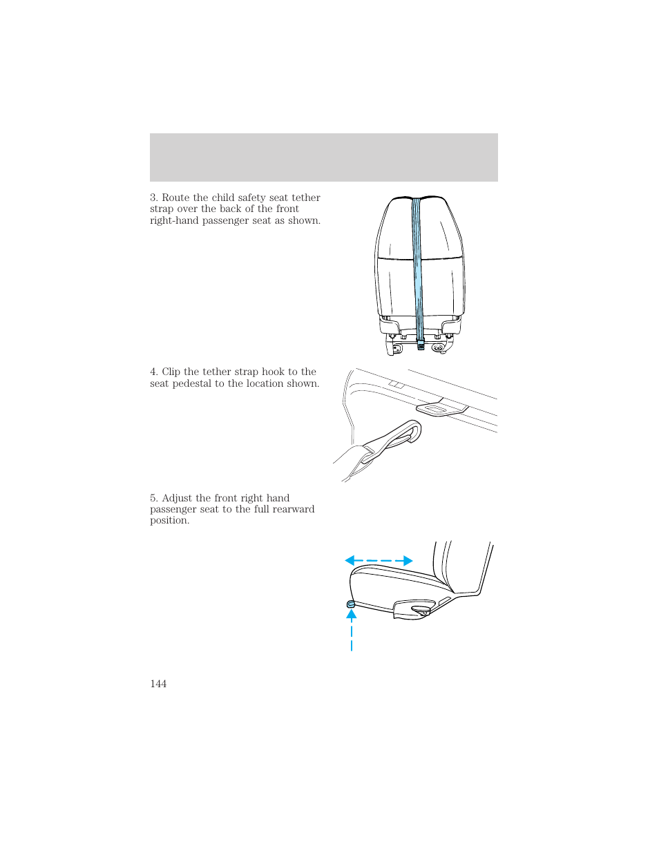 Seating and safety restraints | FORD 2002 E-450 v.1 User Manual | Page 144 / 272