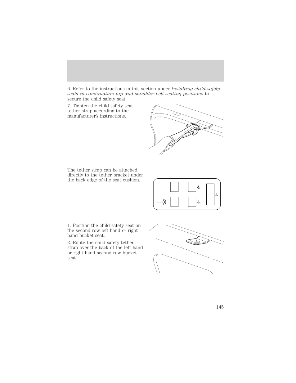 Seating and safety restraints | FORD 2002 E-450 v.1 User Manual | Page 145 / 272