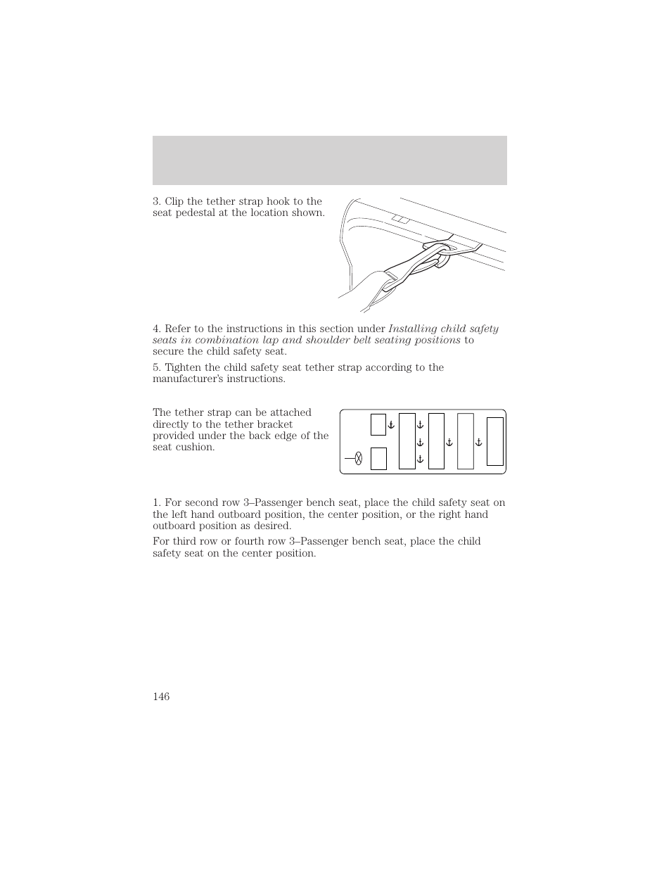 Seating and safety restraints | FORD 2002 E-450 v.1 User Manual | Page 146 / 272