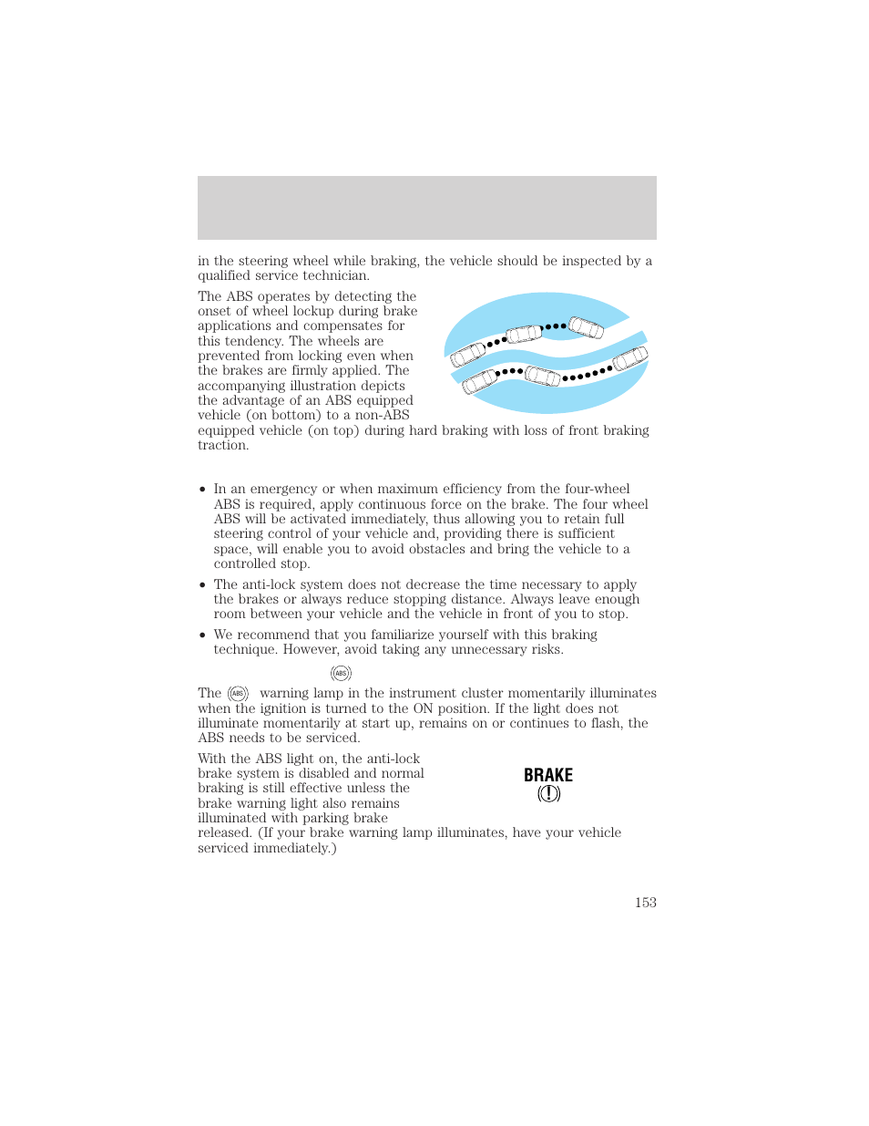 Driving, Brake | FORD 2002 E-450 v.1 User Manual | Page 153 / 272