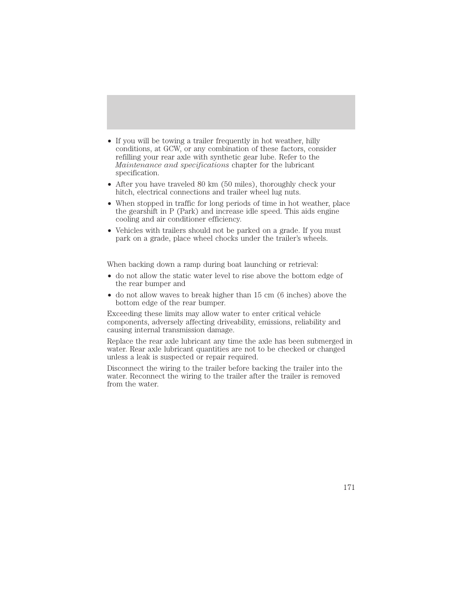 Driving | FORD 2002 E-450 v.1 User Manual | Page 171 / 272