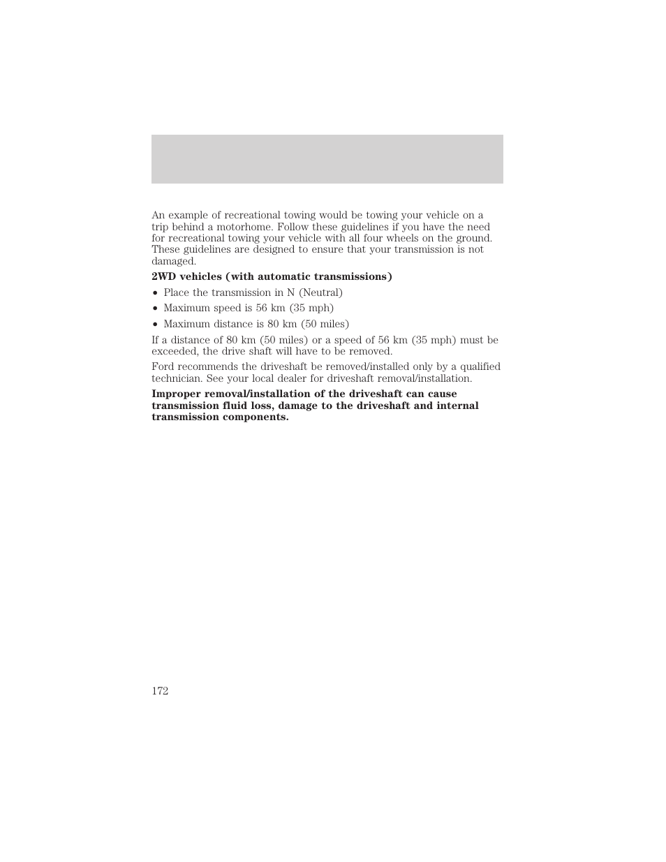 Driving | FORD 2002 E-450 v.1 User Manual | Page 172 / 272