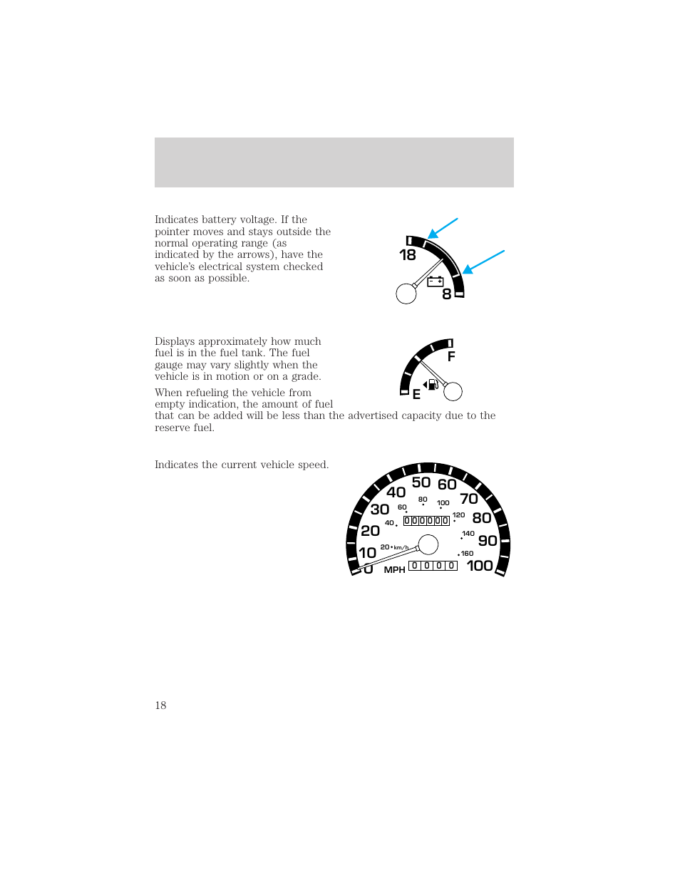 Instrument cluster | FORD 2002 E-450 v.1 User Manual | Page 18 / 272