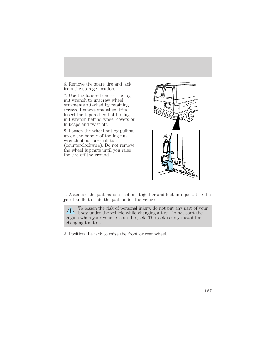 Roadside emergencies | FORD 2002 E-450 v.1 User Manual | Page 187 / 272