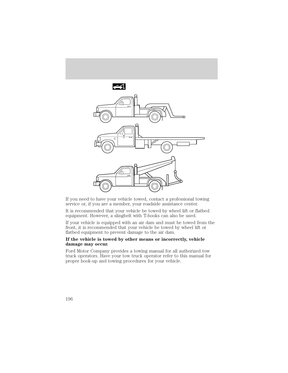 Roadside emergencies | FORD 2002 E-450 v.1 User Manual | Page 196 / 272