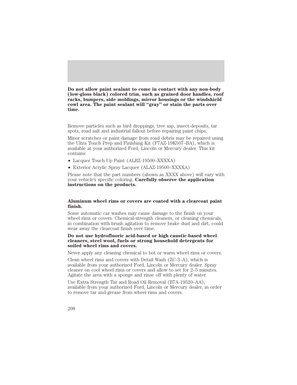 Cleaning | FORD 2002 E-450 v.1 User Manual | Page 208 / 272