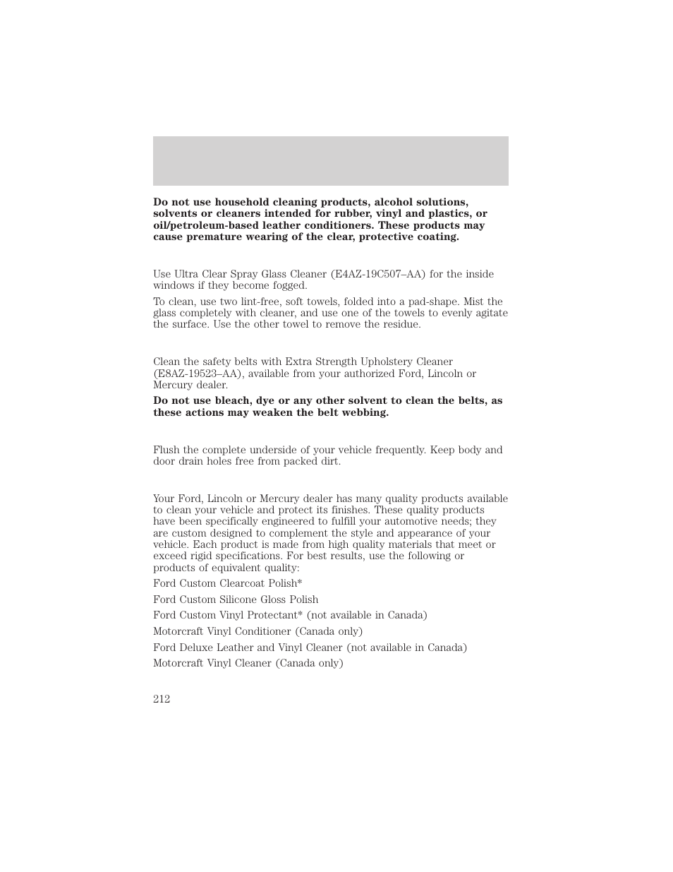 Cleaning | FORD 2002 E-450 v.1 User Manual | Page 212 / 272