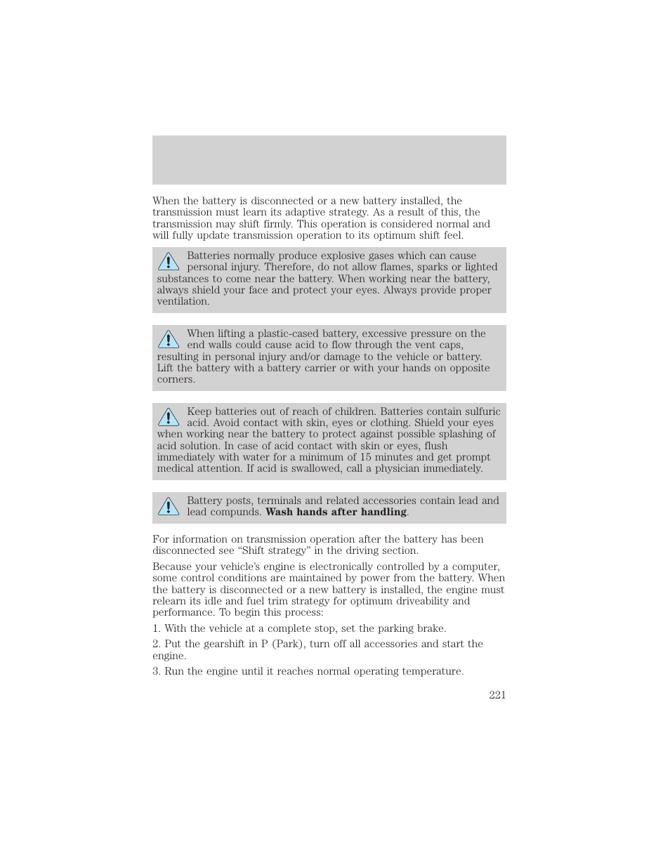 Maintenance and specifications | FORD 2002 E-450 v.1 User Manual | Page 221 / 272
